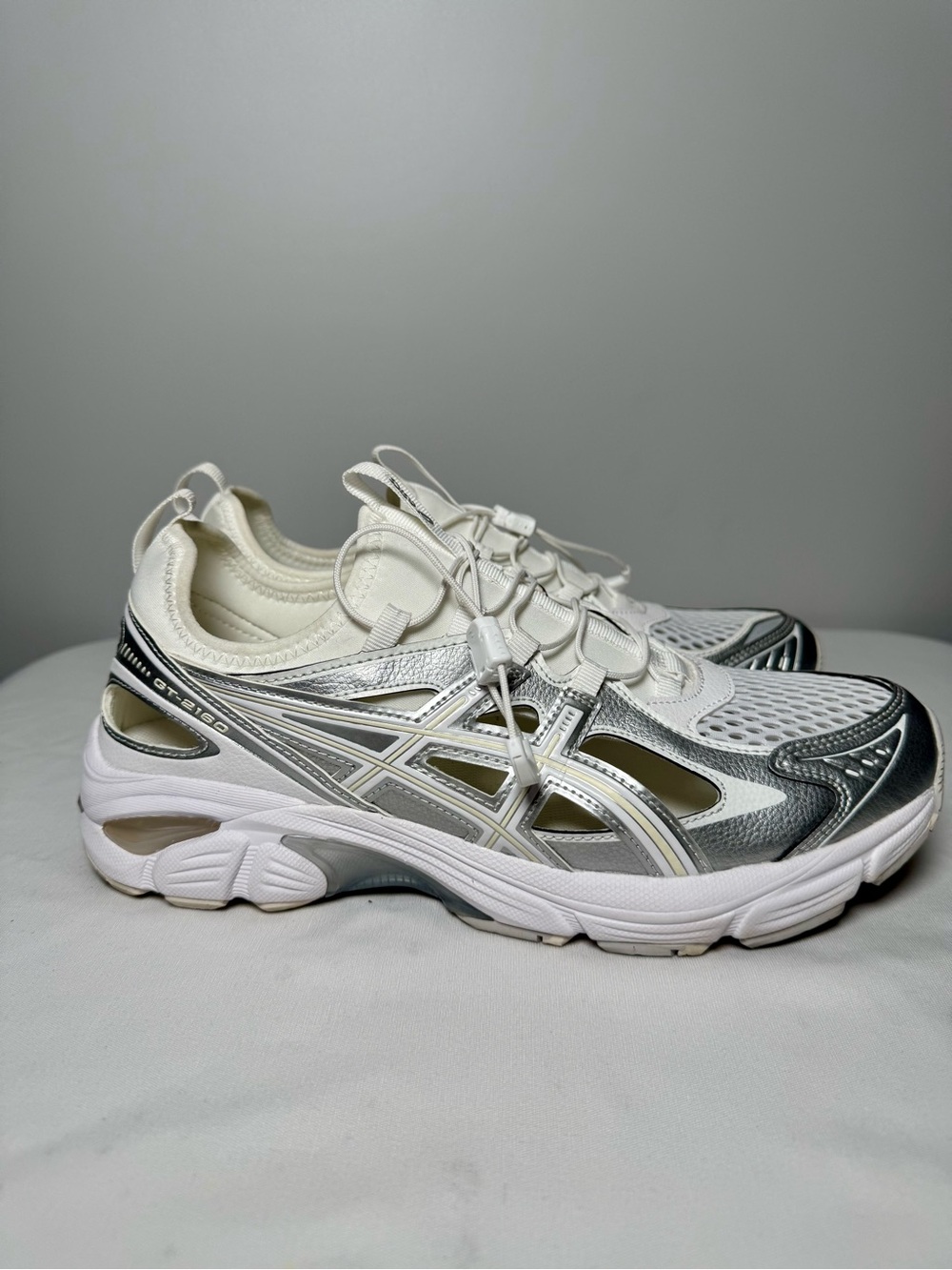 ASICS White and Silver Athletic Sneakers